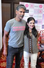 Milind Soman at Pinkathon press meet in Delhi on 28th July 2015